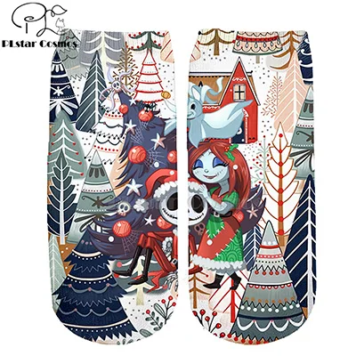 28 Хлопковые носки PLstar Cosmos nightster before christmas jack skellington разноцветные брендовые теплые короткие носки Хэллоуин-3 - Цвет: 28