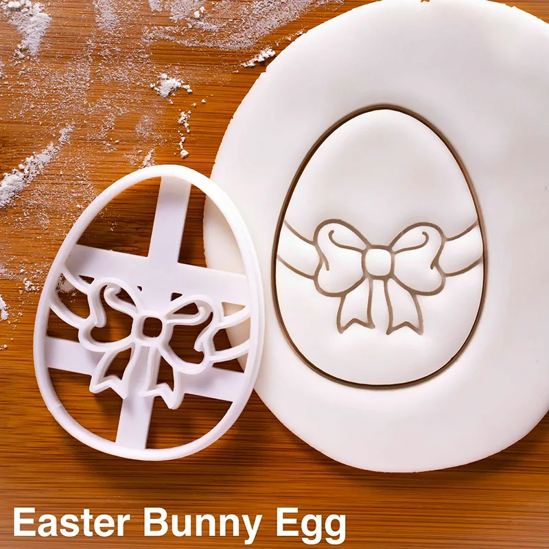 Cartoon Easter Egg Cookie Embosser Mold Cute Bunny Chick Shaped Fondant Icing Biscuit Cutting Die Set Baking Cake Decoating Tool | Дом и сад