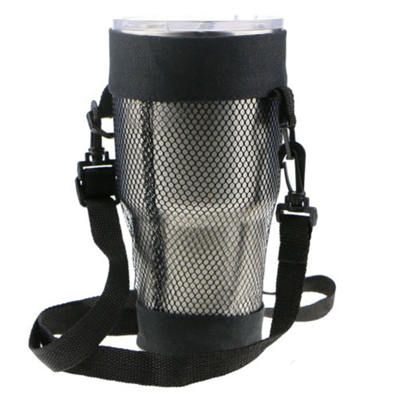

Water Bottle Carry Mesh Net Bag Bottle Cover Cup Mug Holder Bag Portable Cup Pouch For Traveling Camping Running, Hiking, Biking