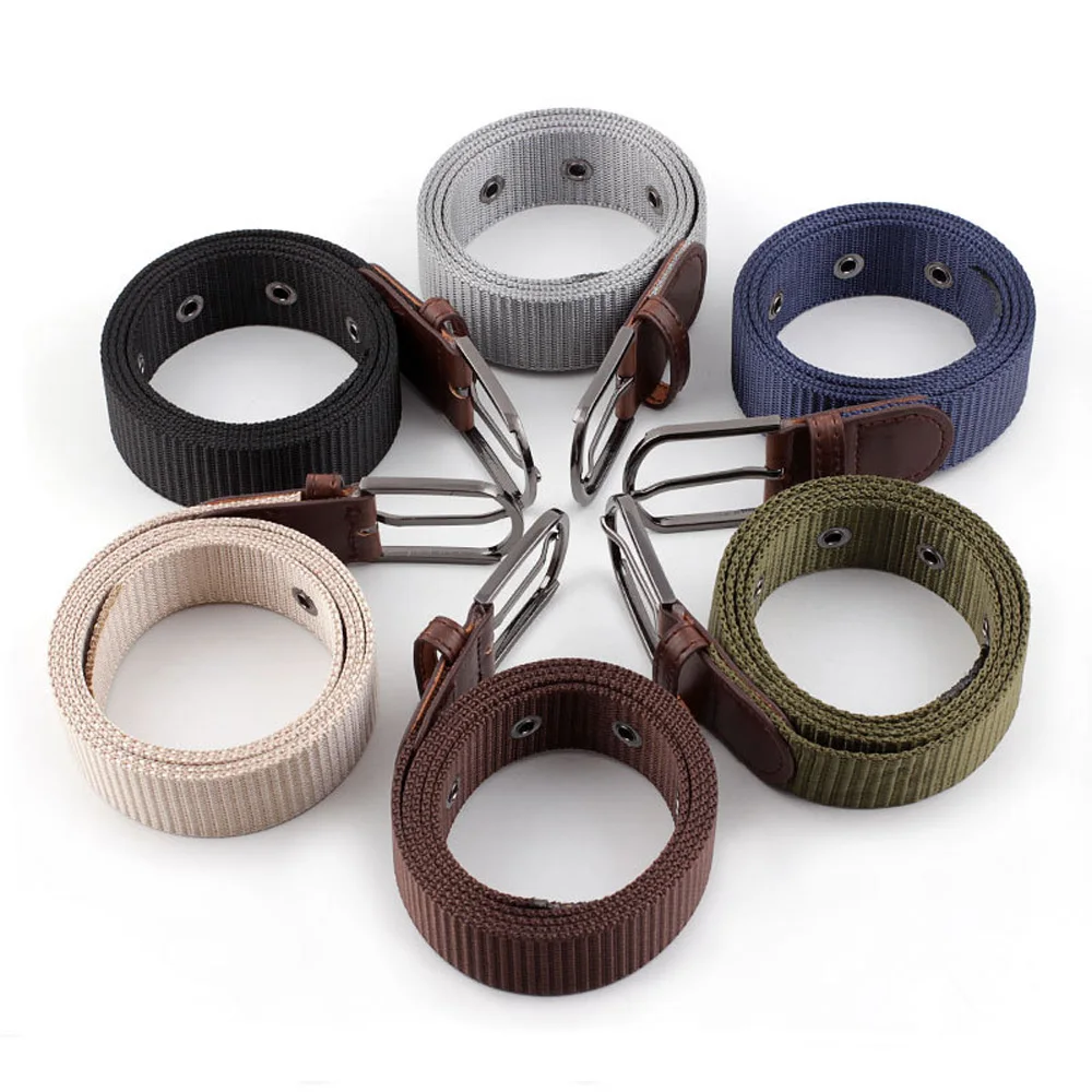Мужские Плетеные брезентовые ремни для джинсов классические с пряжкой