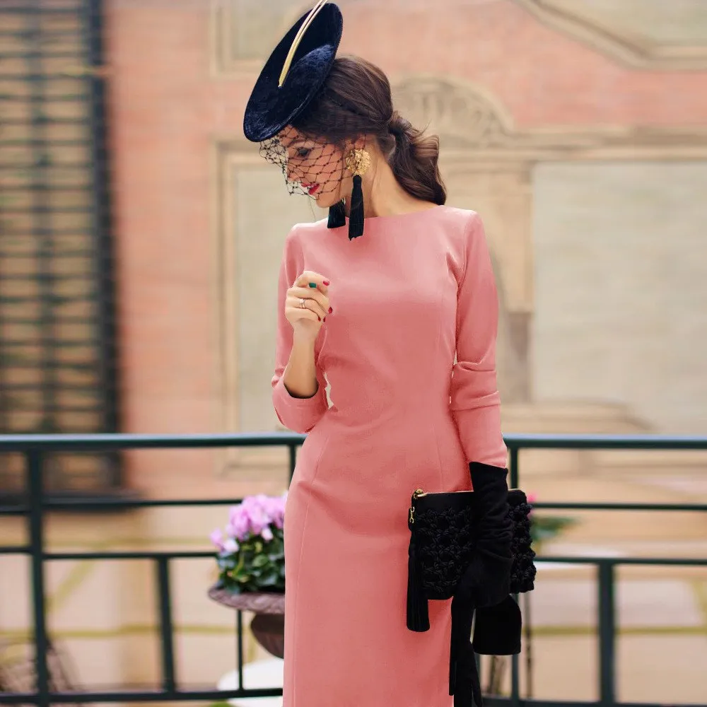 Женское платье с открытой спиной и высокой талией элегантное однотонное бантом