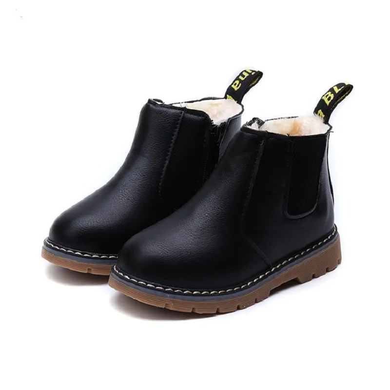 

New Boys Shoes Winter Boots For Little Girl Warm Toddler Shoe Kid Snow Waterproof Leather Boot 1 2 3 4 5 6 7 8 9 10 11 12 Years