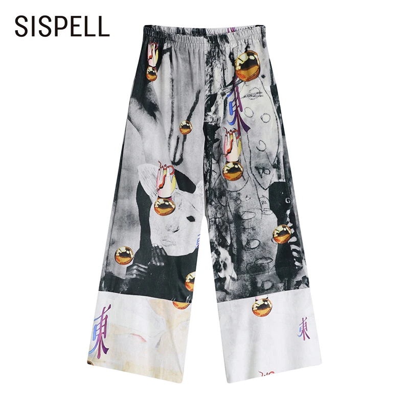 

Женские брюки в стиле пэчворк SISPELL, свободные прямые брюки с высокой талией и широкими штанинами, летняя уличная одежда