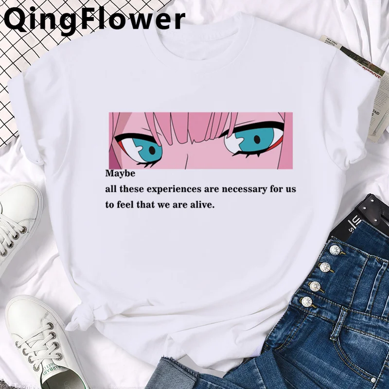 

Футболка с рисунком аниме Darling in the Franxx, летний топ для мужчин, повседневный винтажный Топ в стиле Харадзюку для пар
