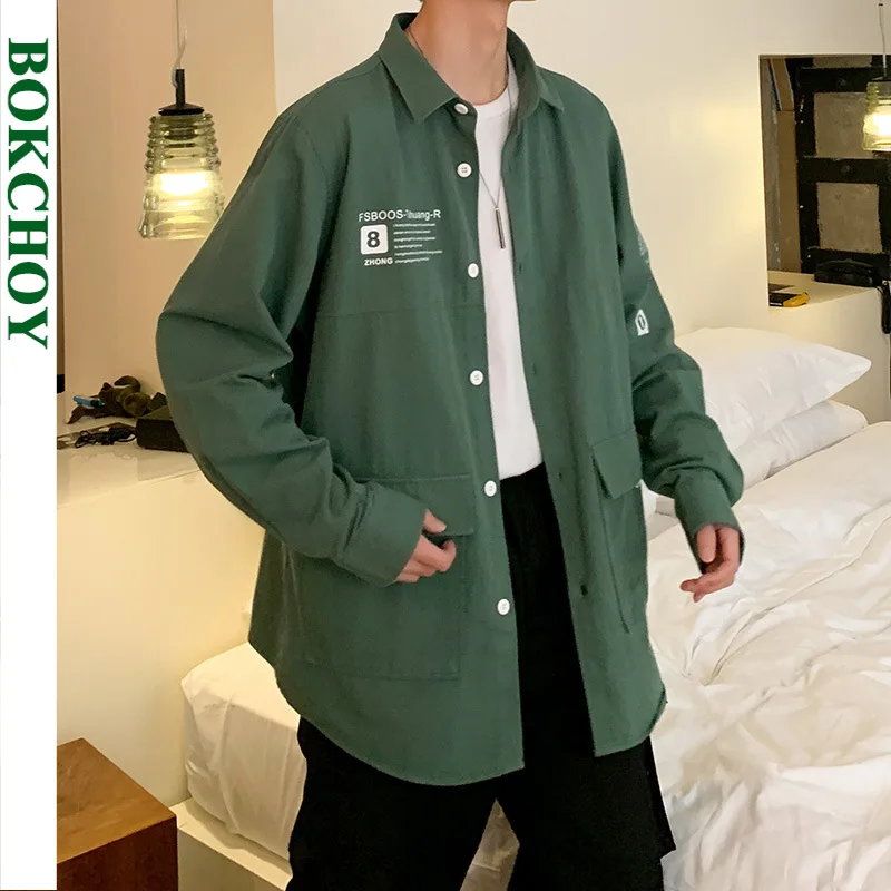 Винтажные мужские рубашки в стиле сафари с несколькими карманами и буквенным