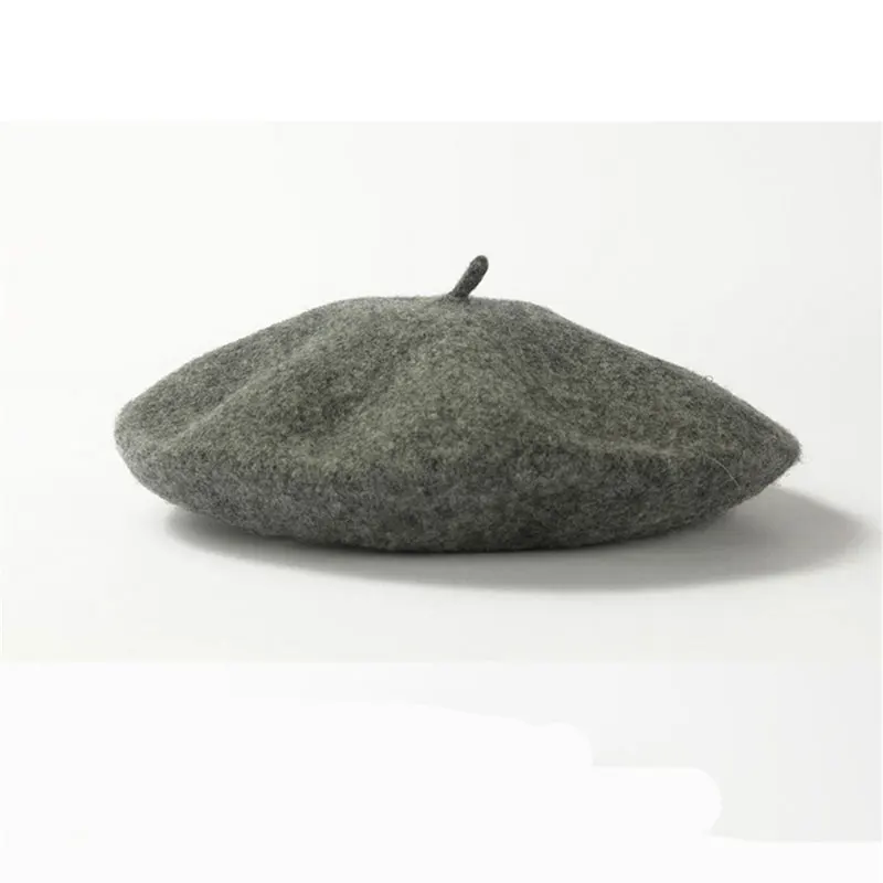 Women Autumn Winter Wool Fashion Berets Solid Color Caps Beanie Hat Bonnet Warm Walking For Girls Flat Cap Felt | Аксессуары для