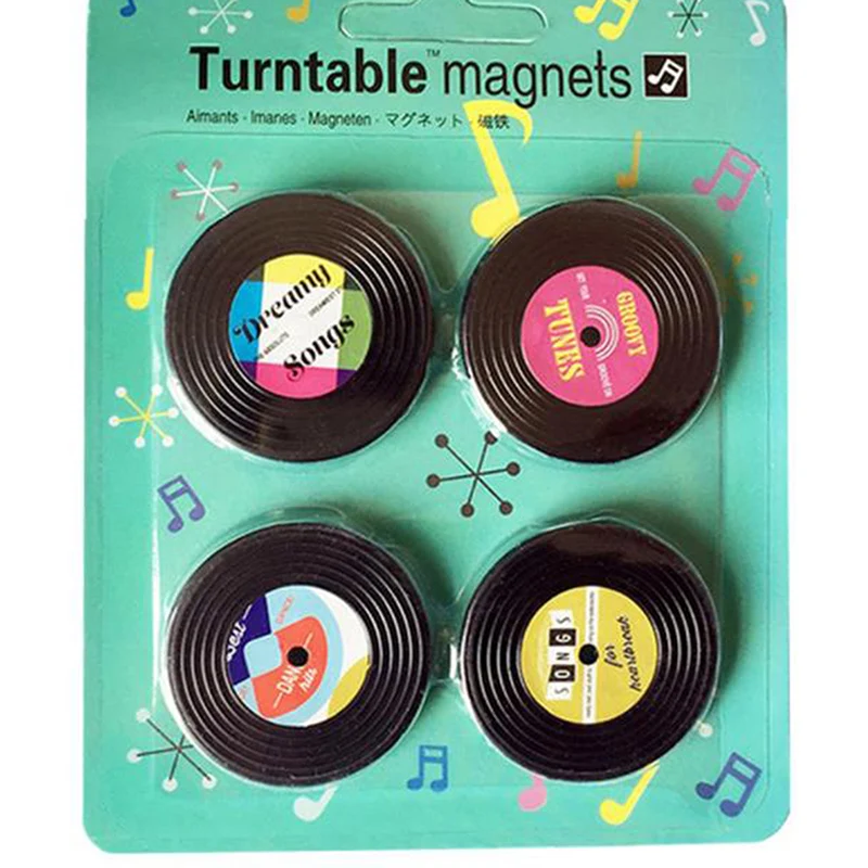 4 Pcs/Set Nostalgic Cassette Record Fridge Magnet Cute Souvenir Gifts Home Refrigerators Decor Magnetic Sticker Toy | Дом и сад