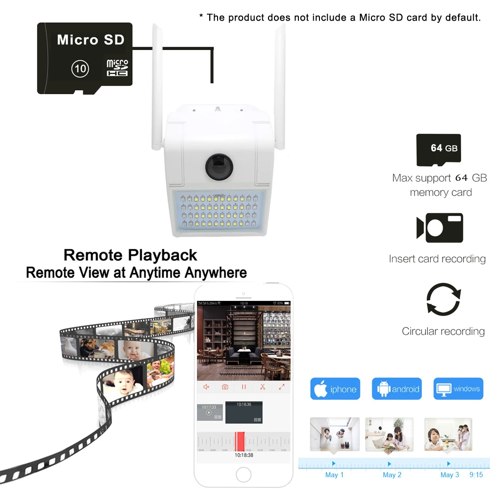 Настенная ip-камера в форме лампы Wifi 1080P двухсторонняя аудио наружная крытая CCTV