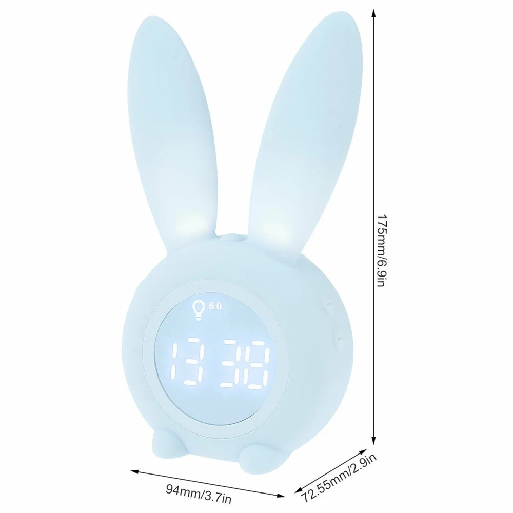 Цифровой светодиодный Будильник с милыми заячьими ушками электронный ночник