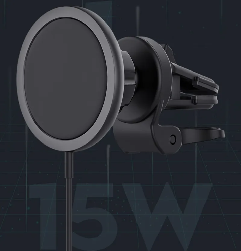 

15W Qi Magnetic Car Chargers Stand Wireless Charging Mount For Iphone12 Mini Pro Max Holder Airvent Magnet Adsorbable Car Mount