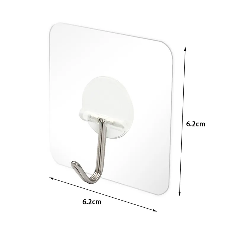 

1/5/10PCS Hook Strong Transparent Suction Wall Sucker Hanger Waterproof Adhesive Heavy Load Rack Stainless Steel Wall Hook