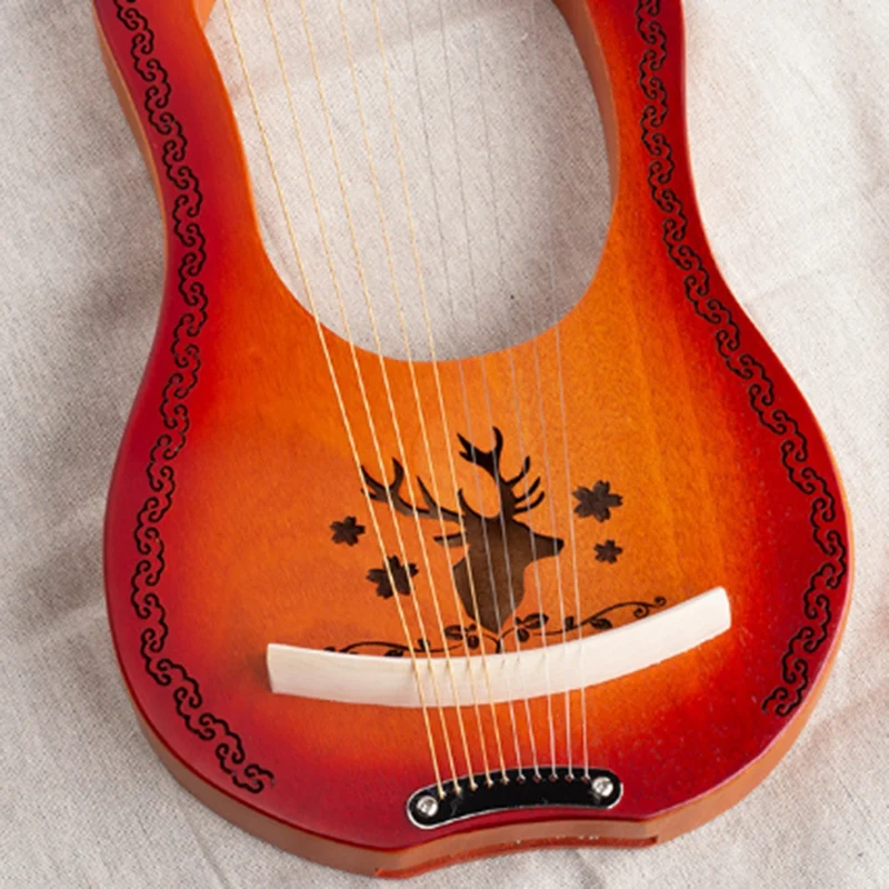 Lyre Harp 10 String Heptachord красное дерево Lye с выгравированными тонами для любителей