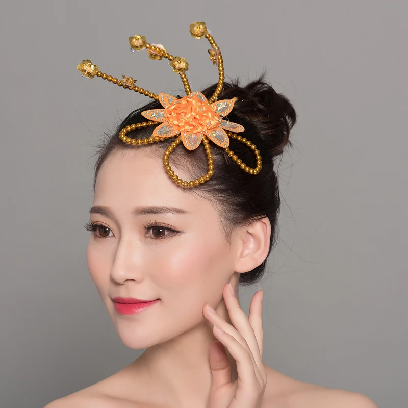Headdress Performance Head Flower Dance Accessories Women Yangko Dance Headpiece