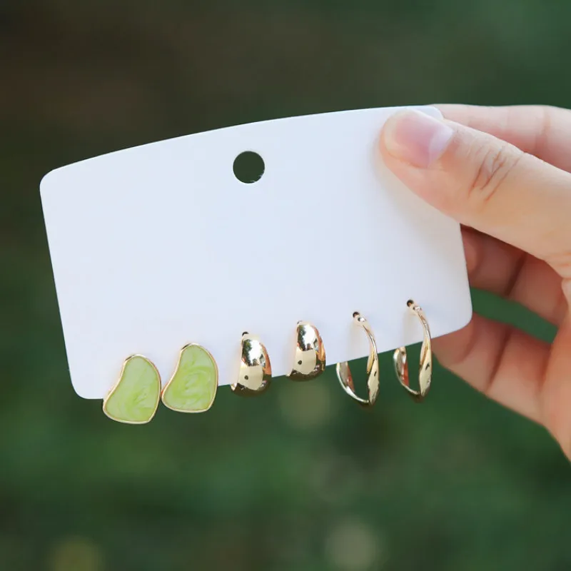 

3 Piece Set of Candy Earrings Dreamy Small Fresh Ear Studs