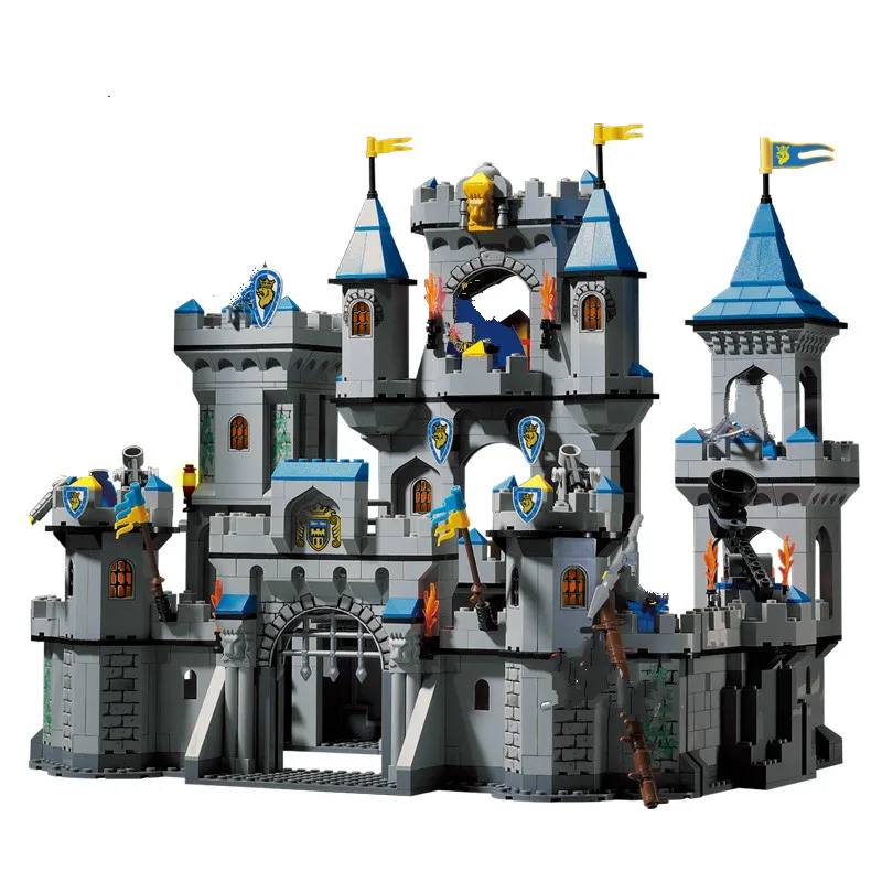 

Конструктор MOC Liones King, креативная модель замка, сборные блоки с фигурками, набор игрушек для мальчиков, детский подарок на Рождество