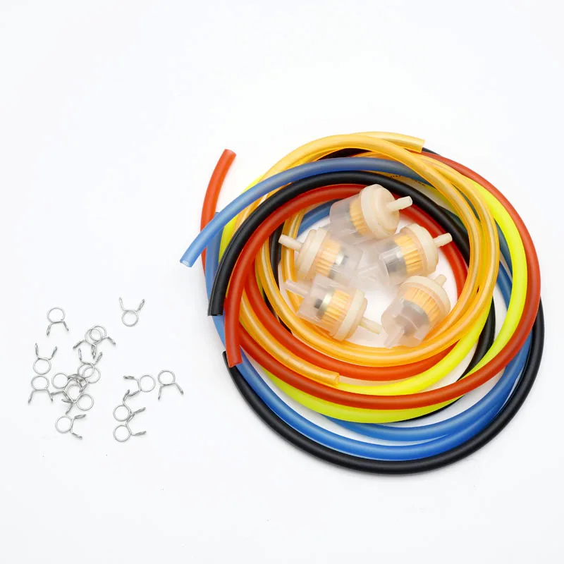 Топливный фильтр для мотоцикла 6 мм шланг бензиновых труб + 4 зажима мотоциклетный