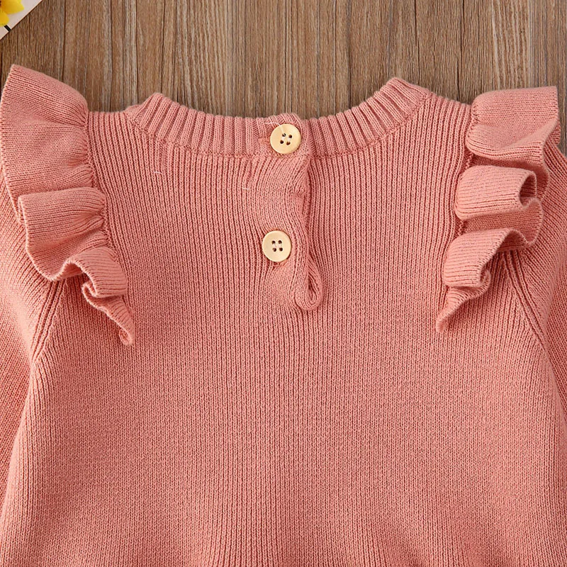 

2020 Baby Spring Autumn 0-3Y Newborn Infant Baby Girls Knitted Romper Winter Autumn Warm Jumpsuit Solid Sweaters Jumpsuit