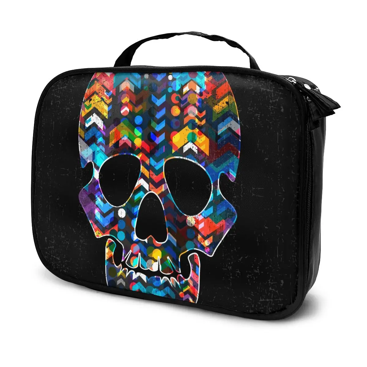 Женская косметичка с абстрактным черепом многофункциональная дорожная набор
