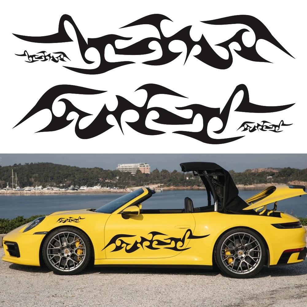 

6PCS 3D flame totem car stickers modified bumper hood hood vinyl creative fun decals general auto parts