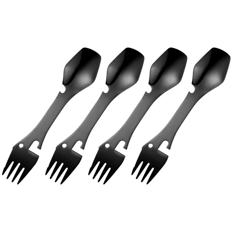 

ELOS-5 in 1 функциональные многофункциональные столовые приборы для кемпинга посуда с ножом ложкой вилкой открывалка для банок и открывалка дл...