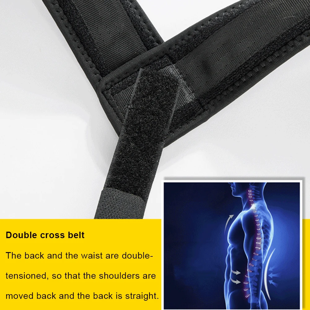 

Humpback Posture Corrector Adjustable Back And Shoulder Correction Strap Brace Clavicle Breathable Material To Ease Back Pain