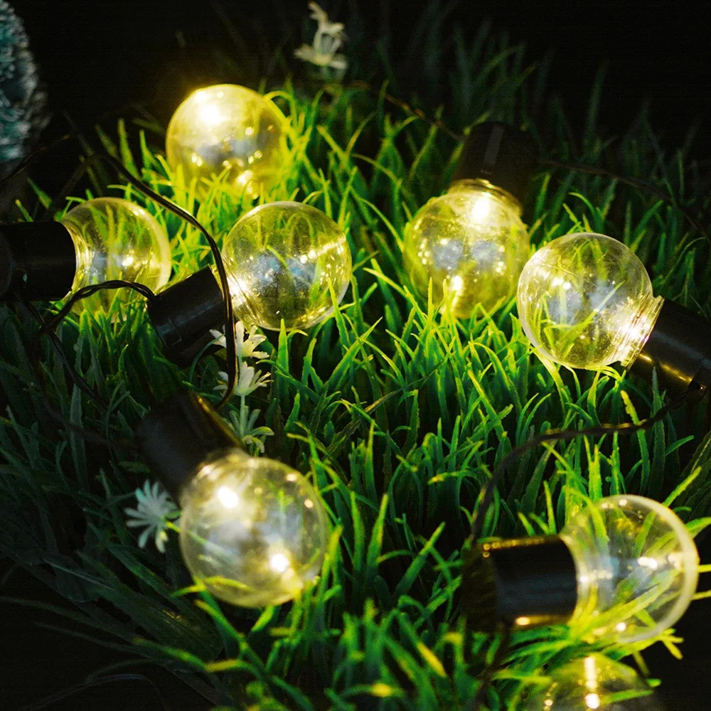

Clear Bulb Globe Solar String Lights, Outdoor Waterproof 5CM Big ball 10 / 20 LED Fairy Lights,Outdoor LED Decorative Lights