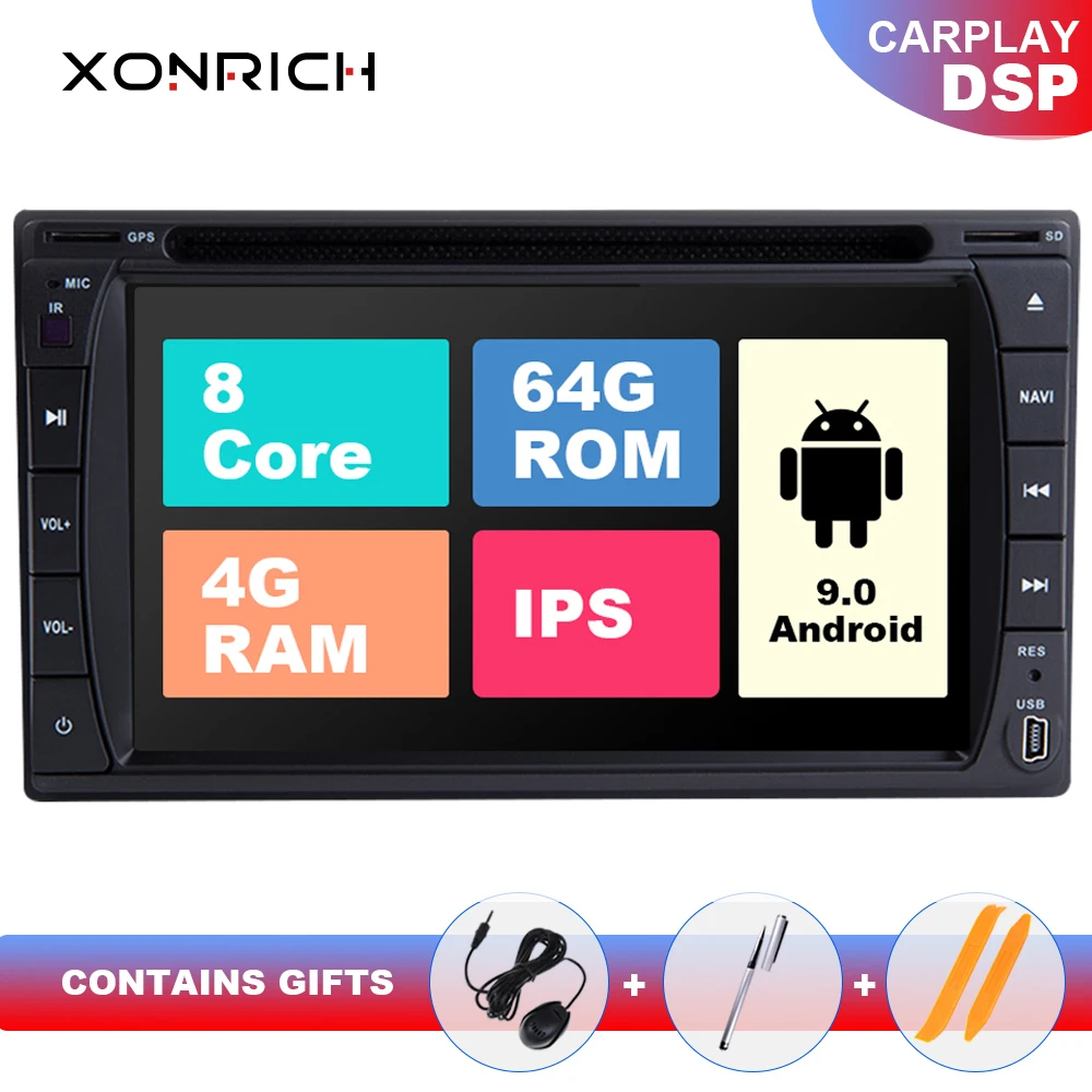 IPS DSP 4G RAM 64GB 2 Din Android 9 0 Автомагнитола Универсальный мультимедийный без DVD GPS