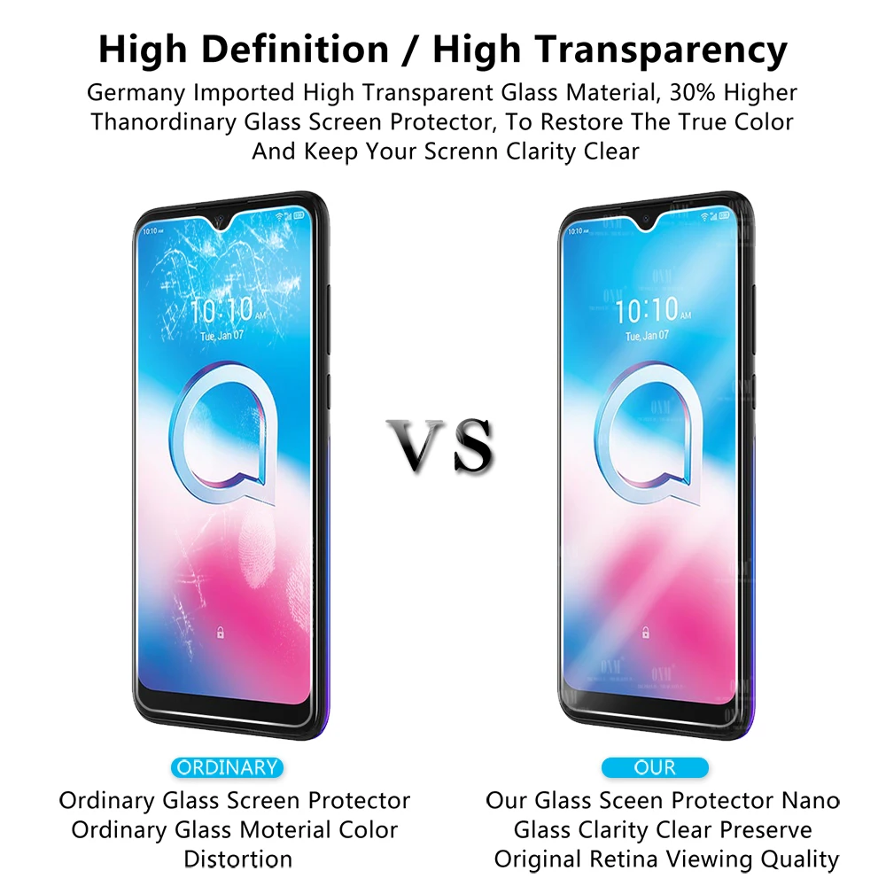 10 шт Alcatel 3L 2020 закаленное стекло для Защита экрана Защитная стеклянная
