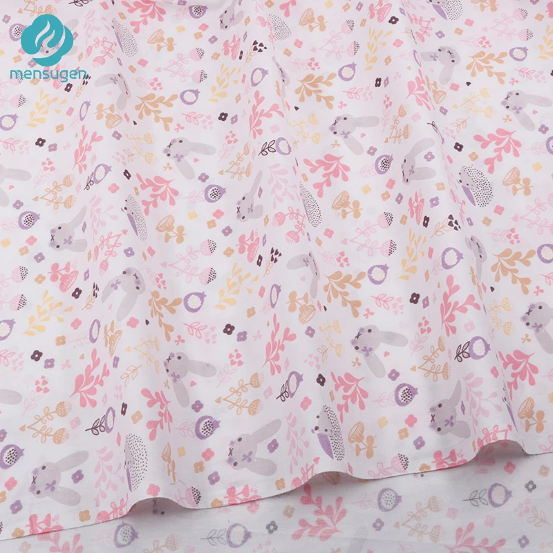 Ткань метр кролик мультфильм хлопчатобумажная ткань для девочек платья Детская