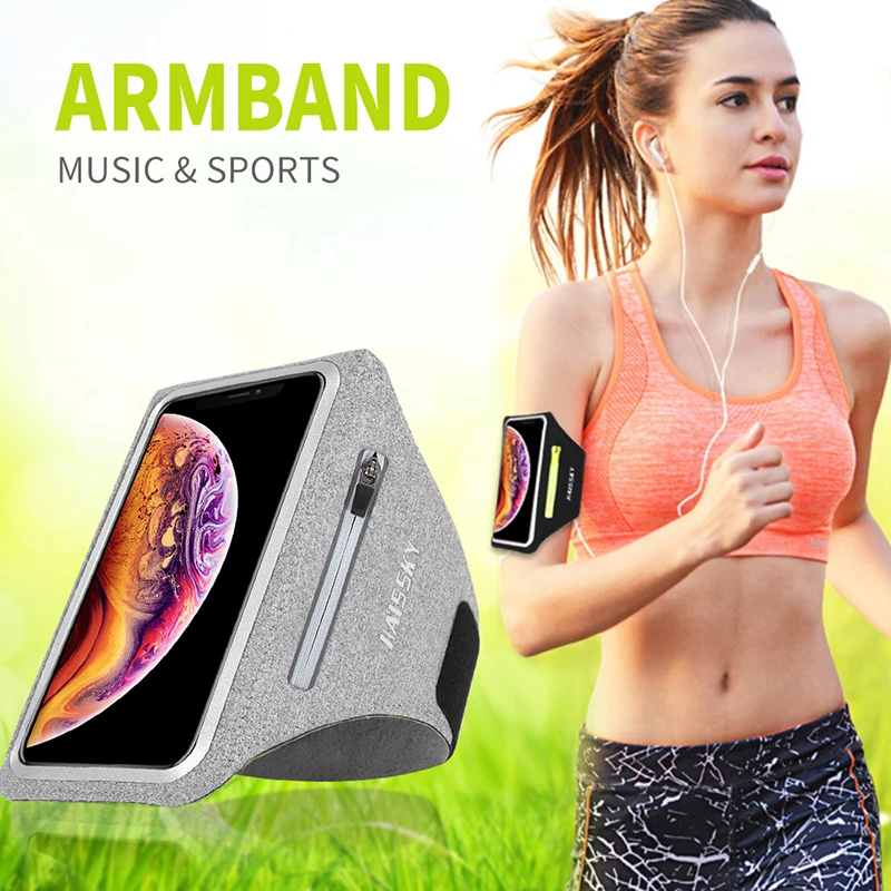 Сумка на молнии для бега спортивные нарукавники Airpods Pro iPhone 11 XS Max 7 Plus Samsung Huawei Xiaomi