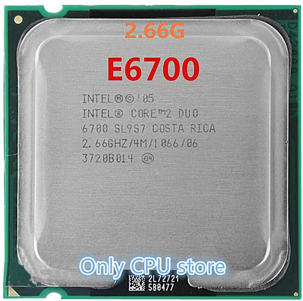 Процессор Intel Core2 Duo E6700(4M кэш-память, 2,66 ГГц, 1066 МГц) Двухъядерный процессор LGA775 настольный процессор