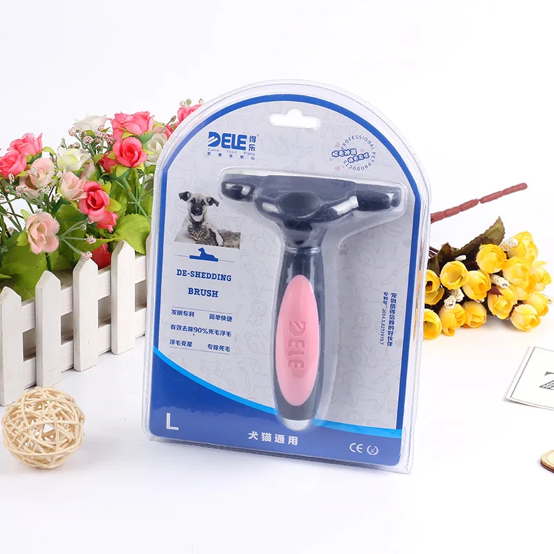 Щетка для вычесывания домашних животных с защитным лезвием из нержавеющей стали