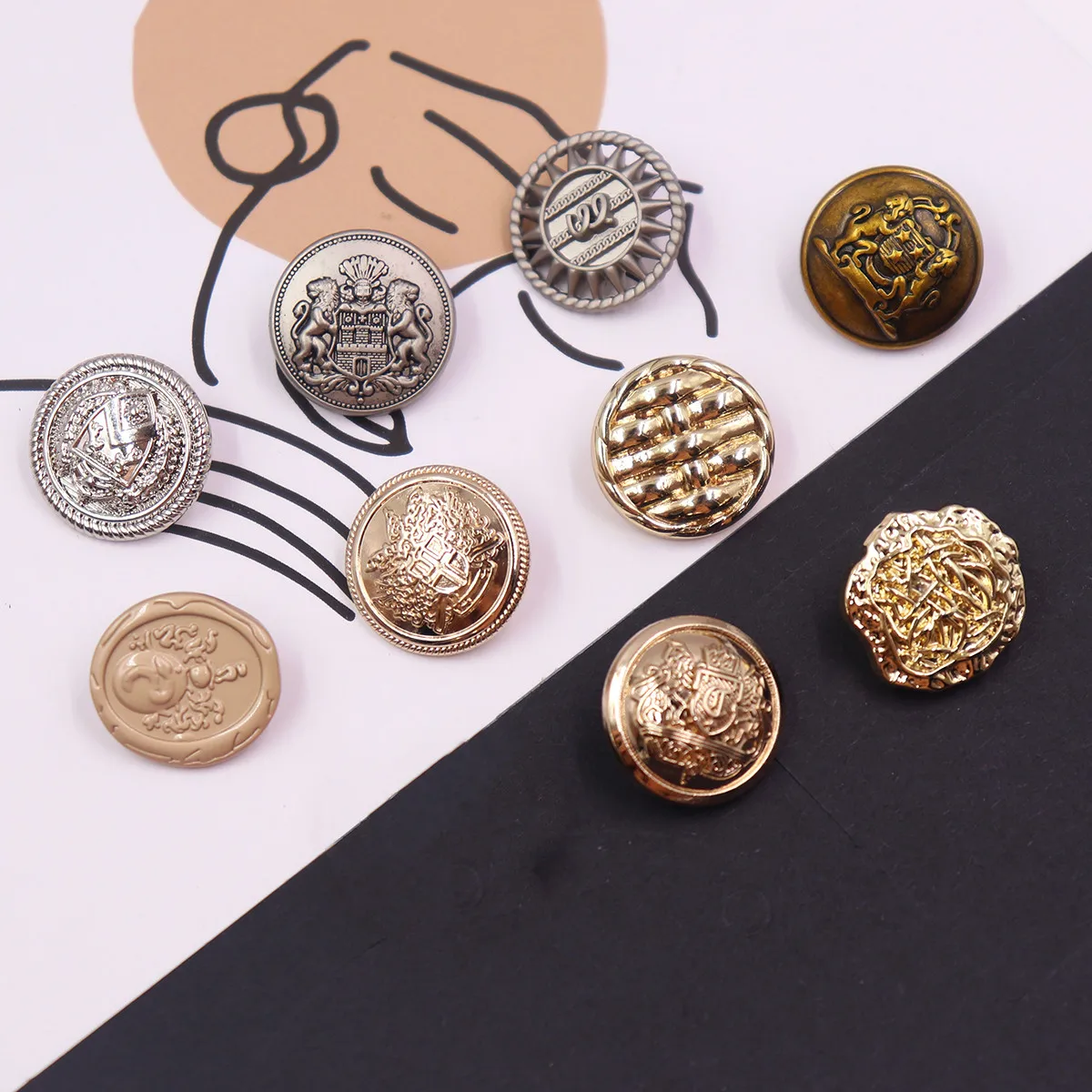 

2Pcs／Lot Metal Buttons Clothes Decoration Clothing Accessories High Quality 18mm Buttons X-121