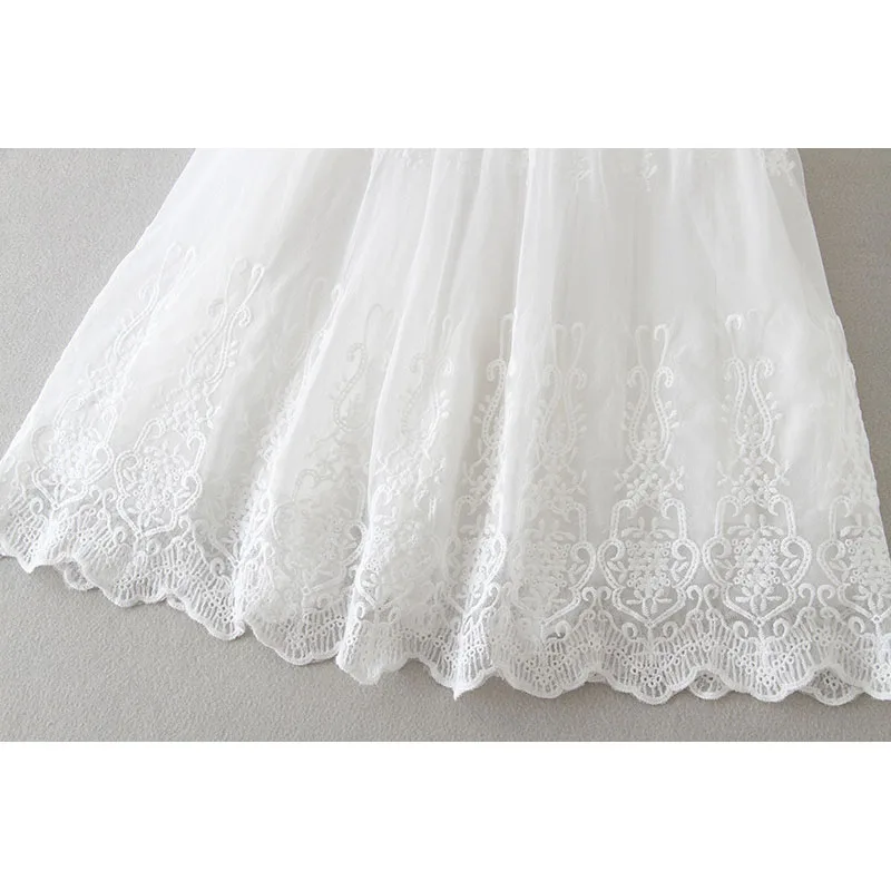 Кружевное платье для девочек с коротким рукавом вышивкой|Платья| |