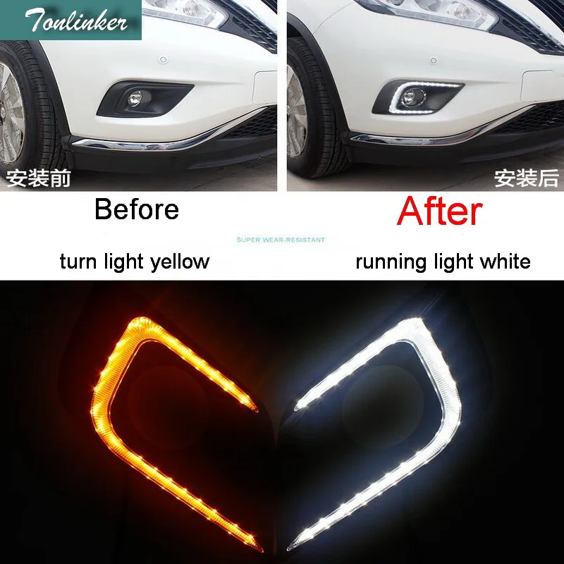 Tonlinker 2 шт. DIY Автомобильный Стайлинг Новый ABS и светодиодный ходосветильник свет с
