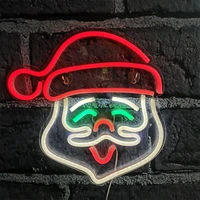 santa claus neon light claus led sign lamp christmas decoration night lights for festival party room atmosphere decoration gift
