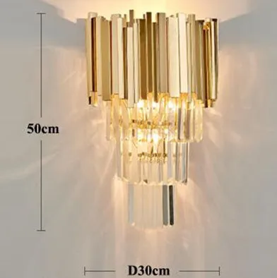 wall lamp 5 Роскошная золотая сталь K9 Хрустальная светодиодная подвесная люстра для гостиной, Подвесная лампа для внутреннего освещения - Цвет абажура: wall lamp 5