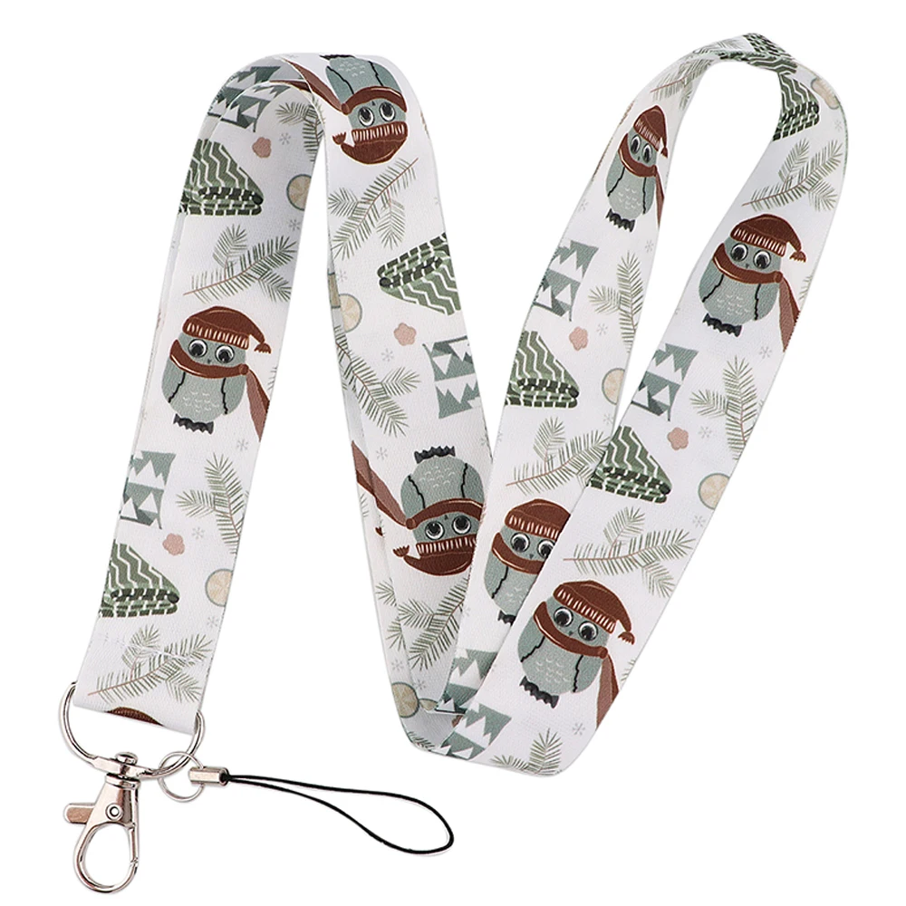 

LT814 owl Cute Lanyard For Keychain ID Card Cover Pass student Mobile Phone USB Badge Holder Key Ring Neck Straps Accessories