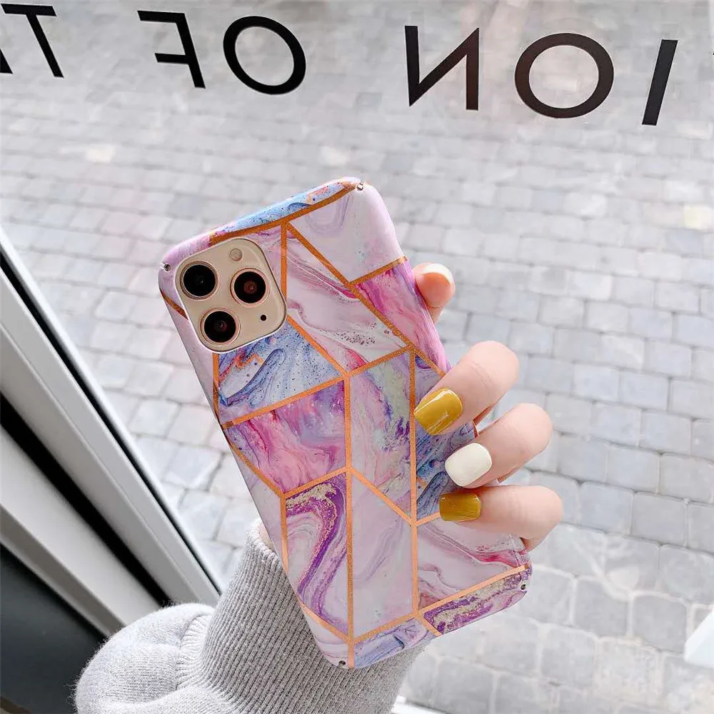 Чехлы для телефонов с мраморной текстурой золотого Дейзи ананаса IPhone 11 Pro Max X XR XS 6