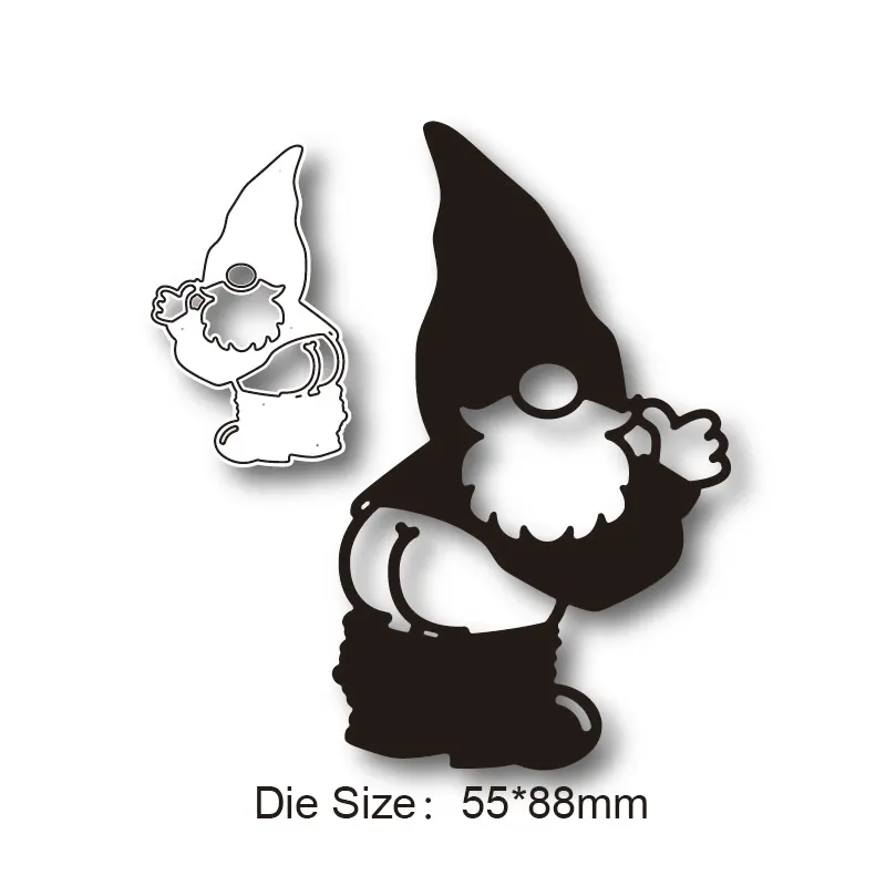 Новогодний карликовый старик 2021, Новая металлическая Форма для резки, штампованные штампы, украшение, фотография, открытка «сделай сам»