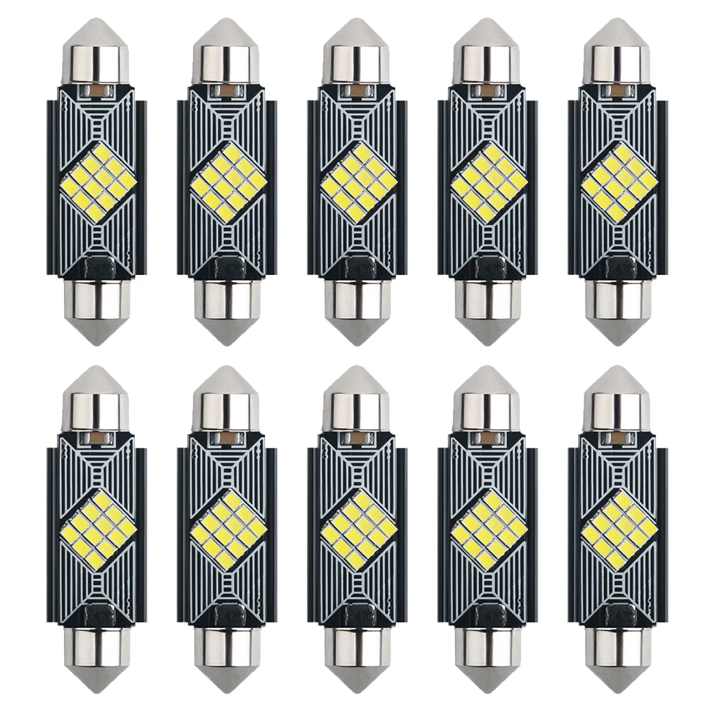 

10PCS CANBUS C5W Festoon 12V Car LED New 2016 Bulb 31mm 36mm 39mm 41mm Car Interior Dome Lamp License Plate Reading Light Whit