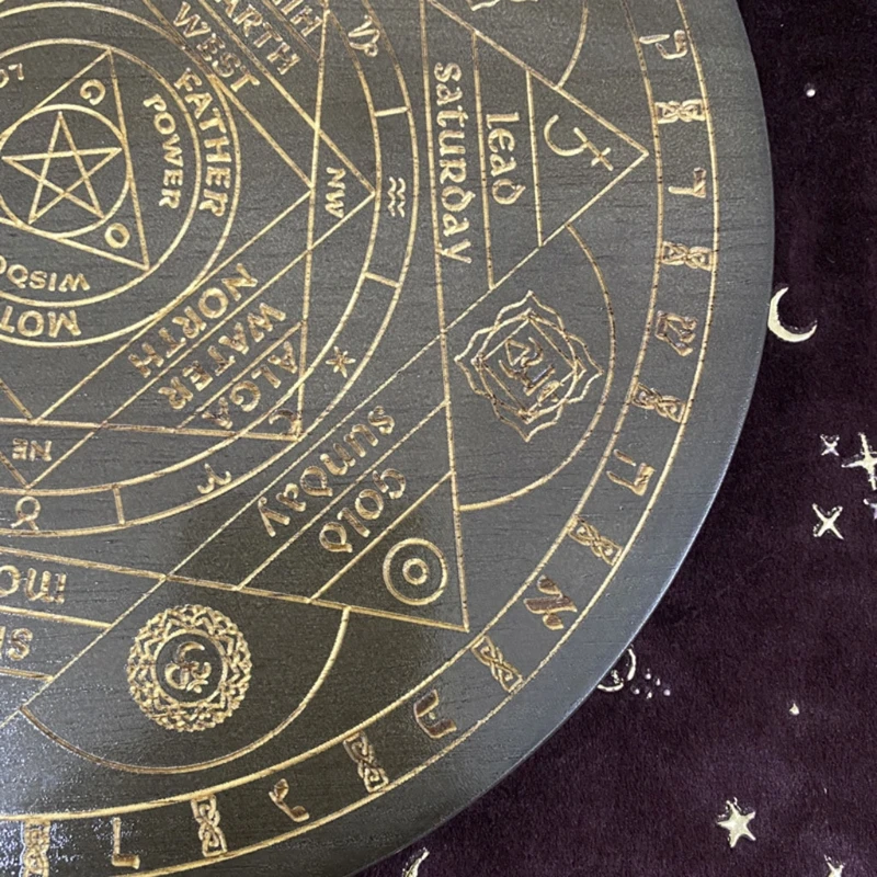 

Witch Divination Pendulum Board Seven Chakra Crystal Energy Disk Oak Astrolabe W0YB