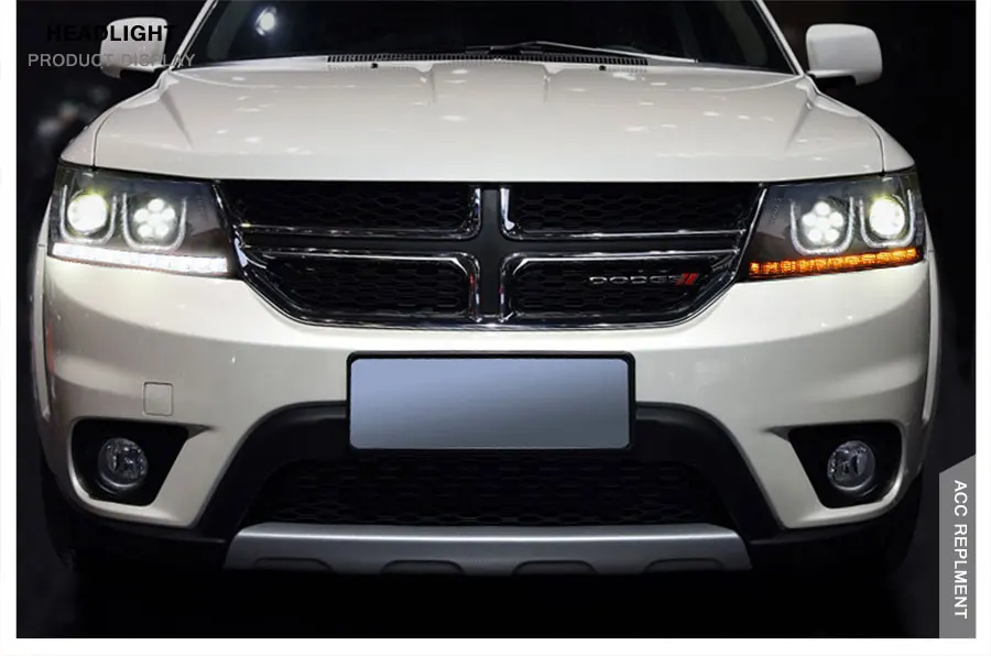 2 шт. светодиодный фары для Dodge путешествие 2009- светодиодный Автомобильные фары ангельские глазки комплект ксеноновых фар, Высокопрочная конструкция протовотуманная подсветка Габаритные огни