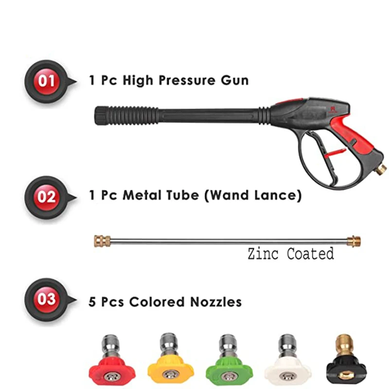 m22 Pressure Washer Gun with Extension Wand and Hose nozzles spray gun for cars,hose washing | Автомобили и мотоциклы