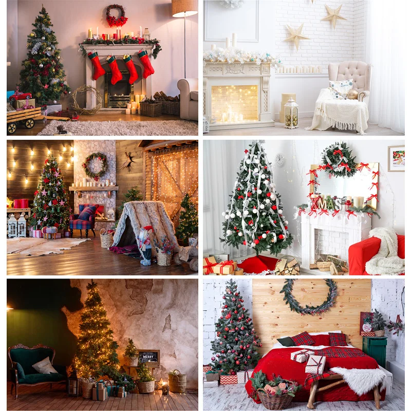 

SHENGYONGBAO Vinyl Christmas Photography Backgrounds Tree Gift Children Photo Backdrop For Studio Photocall Props 21519HDY-03