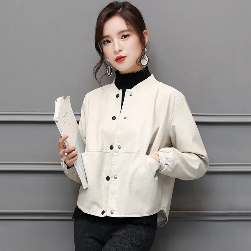 Fitaylor 2021 Женская мотоциклетная куртка из искусственной мягкой кожи короткая