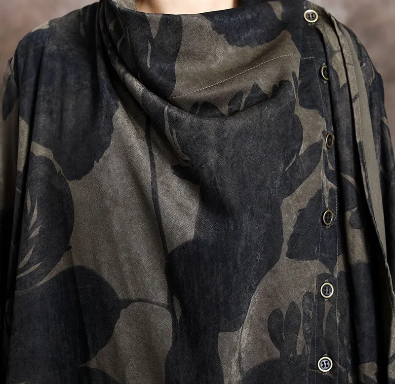 

Fashion New Print Pattern Plus Size irregular Ethnic Floral Dress plus size female cloths D867