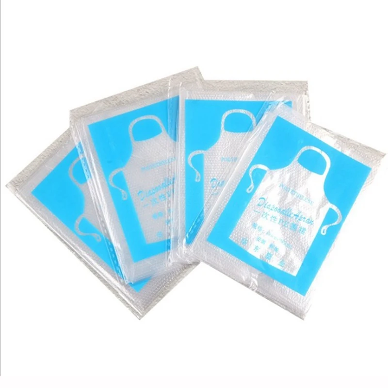 

25PCS Thicken Disposable Apron Adult Plastic Waterproof Oil-proof Clothes Kitchen Hairdresser Woman Barbecue Baking Party