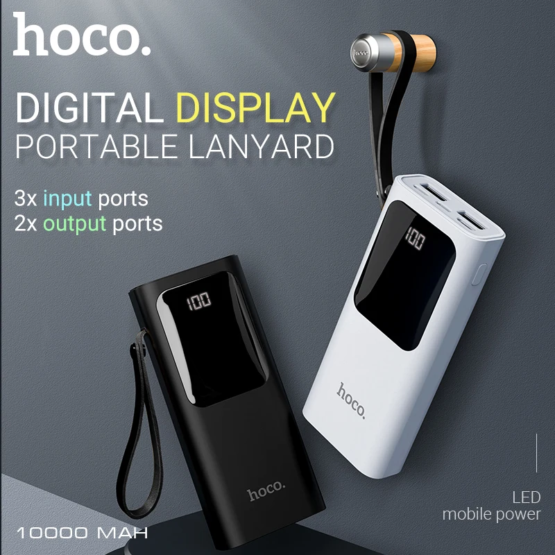 hoco мобильный портативный аккумулятор 10000 mAh внешняя батарея двойной USB выход 2A