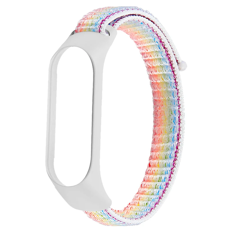 Colorful OULUCCI нейлоновый ремешок для xiaomi mi band 4, спортивный дышащий ремешок, аксессуары, сменный ремешок для mi band 4/3, браслет - Цвет ремешка: Colorful